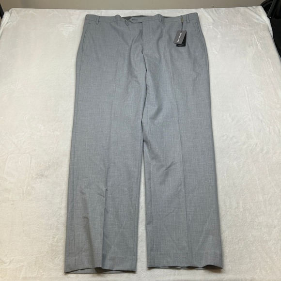 Michael Kors Dress Pants Mens 42x32 Light Gray Classic Fit 4-Way Stretch NEW - Picture 2 of 6